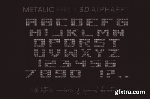 Metallic Grid - 3D Lettering