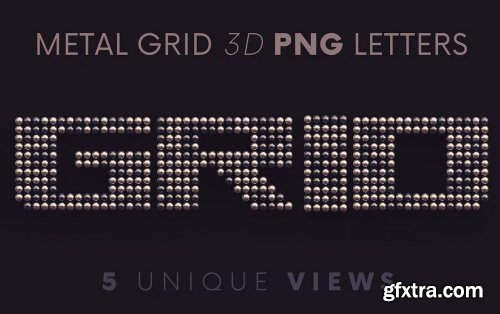 Metallic Grid - 3D Lettering