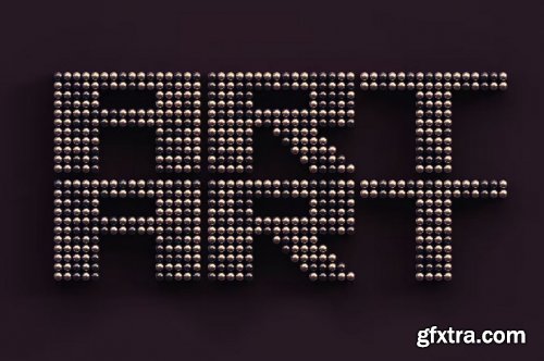 Metallic Grid - 3D Lettering