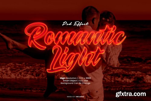 Romantic light text effect psd