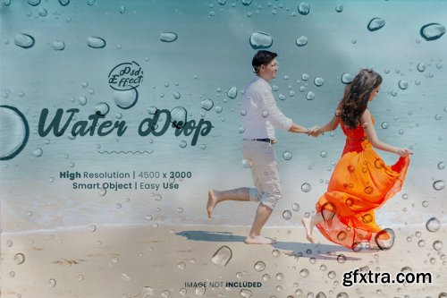 Water drop photo effect psd