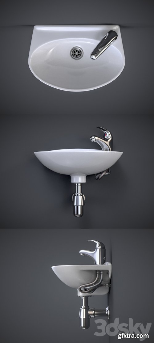 Bathroom sink with faucet