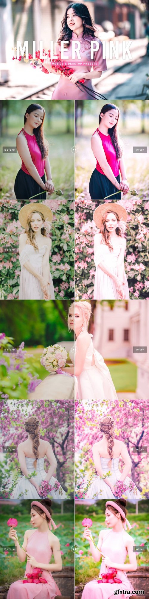 CreativeMarket - Miller Pink Pro Lightroom Presets 6924889