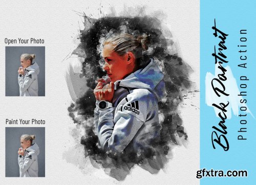 CreativeMarket - Black Portrait Photoshop Action 6928309