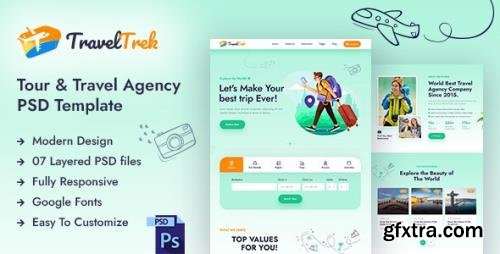 ThemeForest - Travel Trek v1.0 - Tour and Travel Agency PSD Template - 35405672