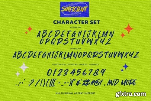 SUFFICIENT - Fast Brush Font