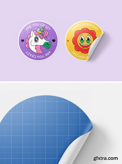 Sticker Mockups Set