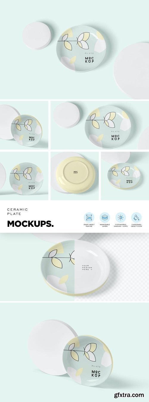 Round Ceramic Plate Mockups 4646684