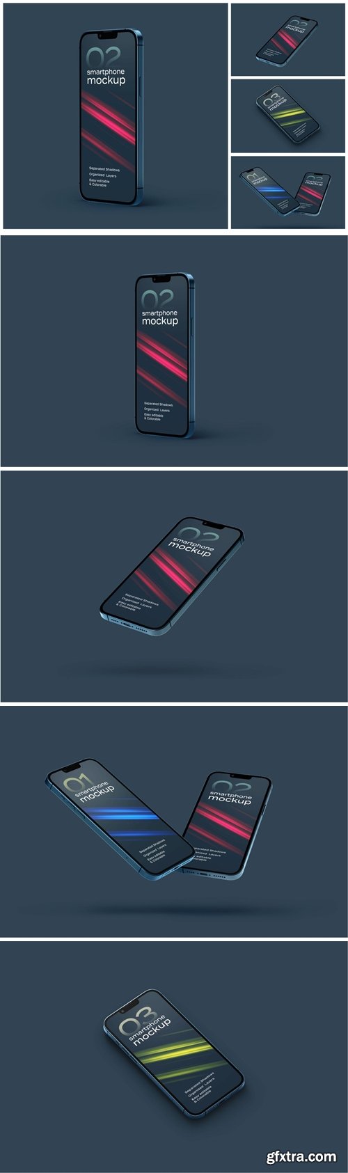 Dark iPhone 13 Pro Mockup Set