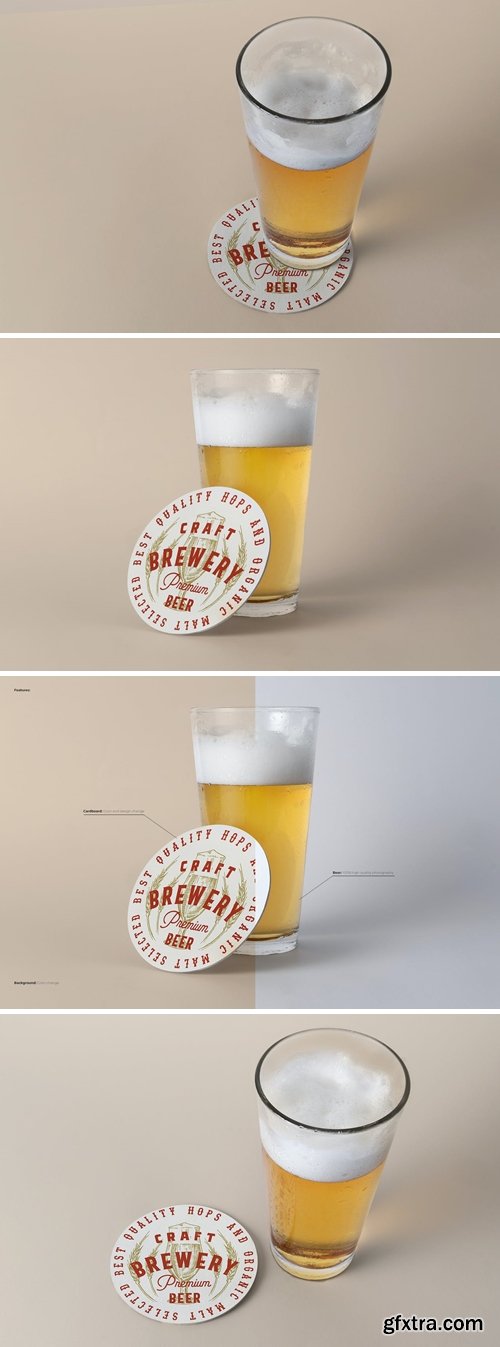 Glass Coaster Mockup