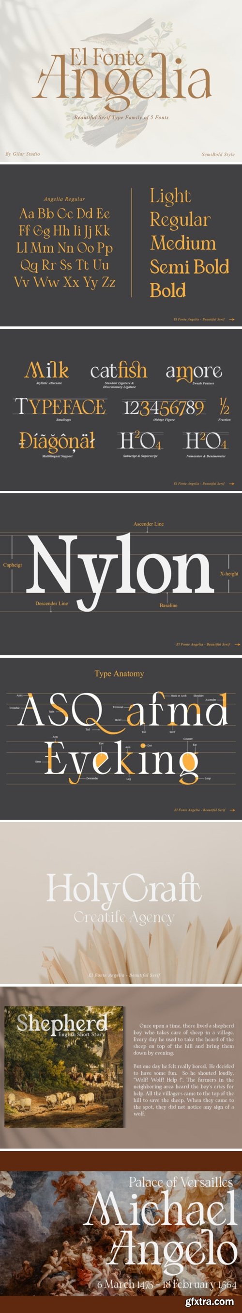 Angelia Font Family