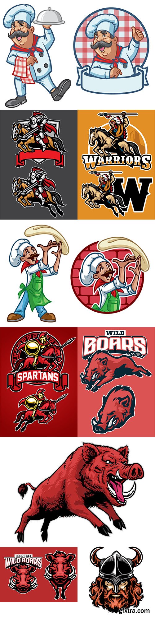 Emblem mascot and brand name logos design 26