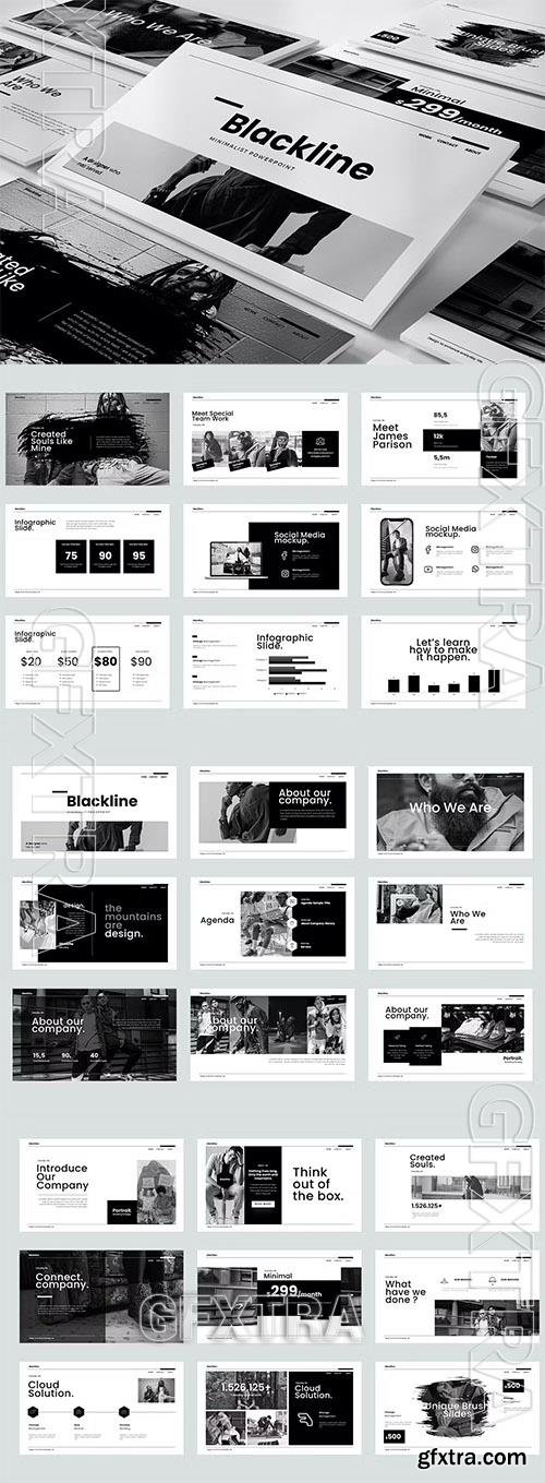 Blackline Powerpoint and Keynote Templates 