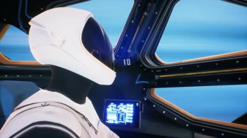 Videohive - Astronaut Controls The Flight Of A Spaceship - 34992383 - 34992383