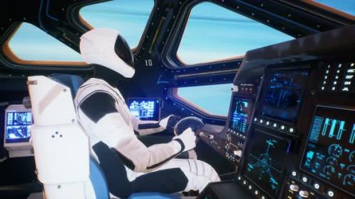 Videohive - Astronaut Drive A Spaceship - 35005378 - 35005378