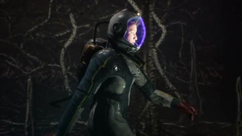 Videohive - A Brave Astronaut Walks Through An Alien Cave - 35459892 - 35459892