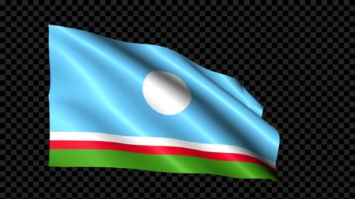 Videohive - Sakha Republic Flag Blowing In The Wind - 36042283 - 36042283