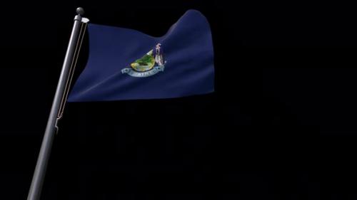 Videohive - Maine State Flag With Alpha Channel 4K - 36044922 - 36044922