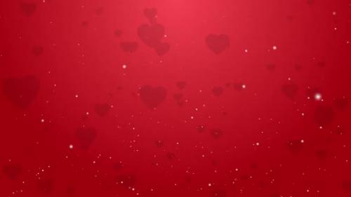 Videohive - Valentine Day Love Red Heart Particle Fly Background - 36045490 - 36045490