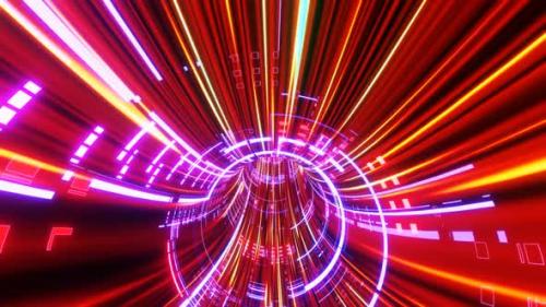 Videohive - Super High Speed Hyper Neon Tunnel 02 - 36054057 - 36054057