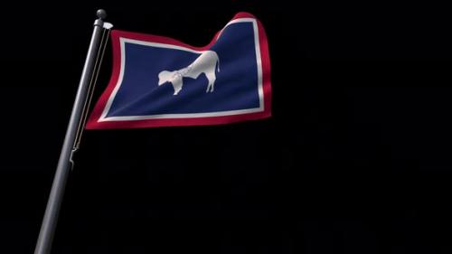 Videohive - Wyoming State Flag With Alpha Channel 4K - 36054469 - 36054469