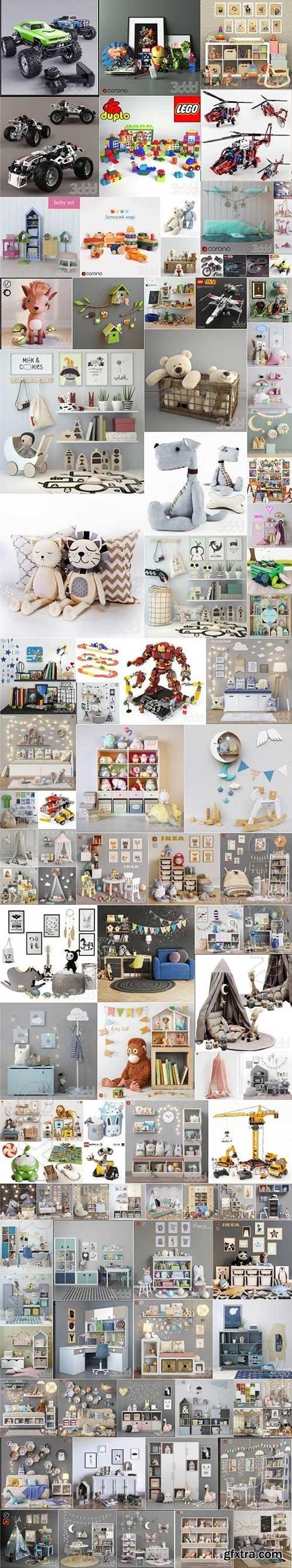 Bundle 3D Childroom Toys and Furniture Collection