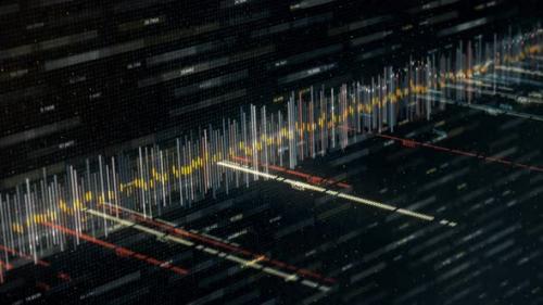 Videohive - Audio sound waveform moving on black background, seamless loop - 36040819 - 36040819