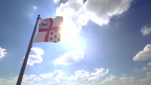 Videohive - Nanaimo City Flag (British Columbia, Canada) on a Flagpole V4 - 4K - 36040834 - 36040834