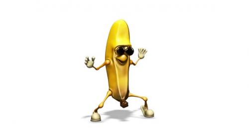 Videohive - Fun Banan Looped Dance on White Background - 35969925 - 35969925