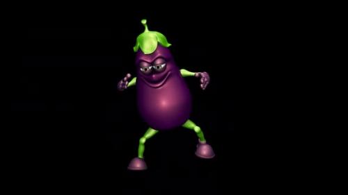 Videohive - Fun Eggplant Looped Dance with Alpha Channel and Shadow - 35970059 - 35970059