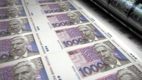 Videohive - Croatia Kuna money banknotes printing seamless loop - 35974143 - 35974143