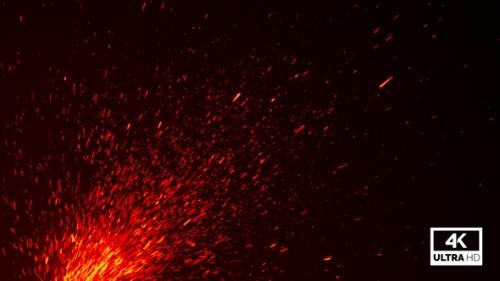 Videohive - Fire Embers Particles Flying Slowly Background 4K Video Footage V4 - 35975775 - 35975775