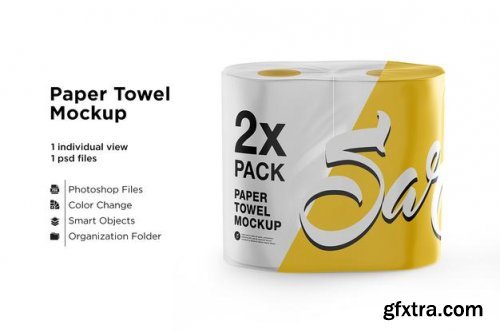 Toilet paper 4 pack mockup