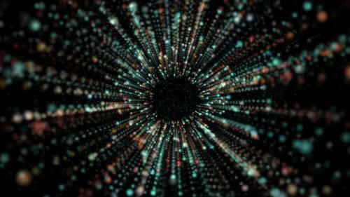 Videohive - Tunnel of cyberspace with particles and Digital data - 35979726 - 35979726