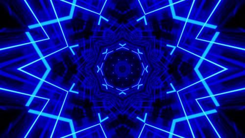 Videohive - Vj Loop Blue Neon kaleidoscope 005 - 35979728 - 35979728