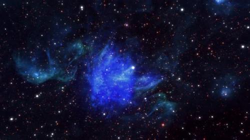 Videohive - Cosmic moving and glowing stars with colorful nebulae. - 35980357 - 35980357