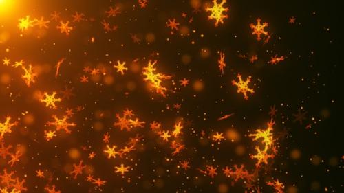 Videohive - Golden Christmas Snow Falling Background Seamless Loop - 34473886 - 34473886