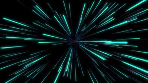 Videohive - Green Light Streaks, Lines Flying Towards The Camera - 34474925 - 34474925