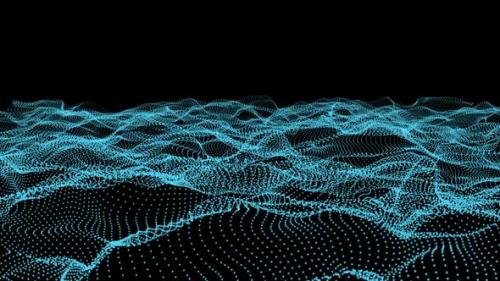 Videohive - Abstract Digital Particle Wave, Animation Digital Data Cyber Or Technology Background - 34474938 - 34474938