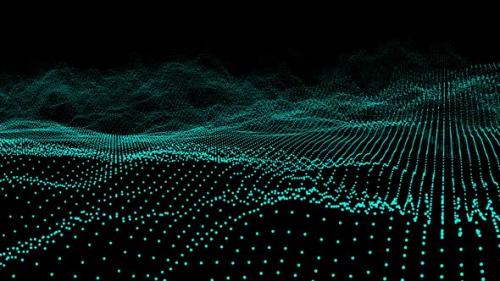 Videohive - Blue Abstract Digital Particle Wave, Animation Digital Data Cyber Or Technology Background - 34474946 - 34474946