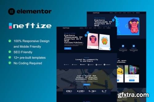 ThemeForest - Neftize v1.0.0 - NFT Portfolio Digital Items Elementor Template Kit - 35994720