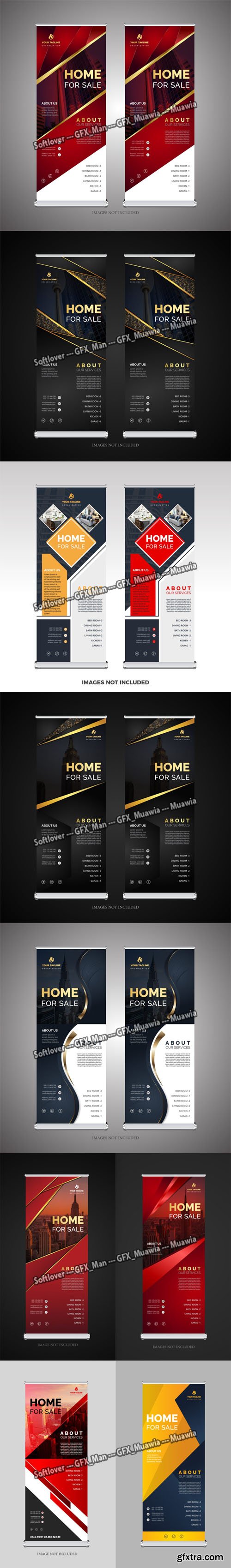 Multipurpose Roll-up Banners Collection - 9 Vector Templates