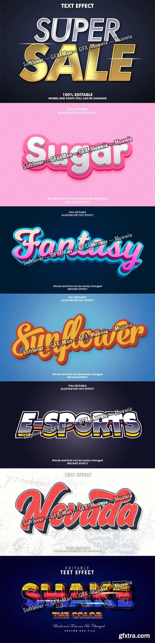 Modern Text Effects - 14 Vector Templates