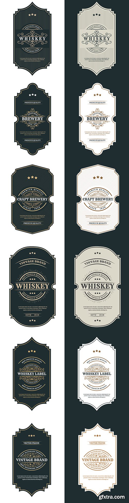 Whiskey vintage brand design label for alcohol