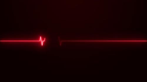 Videohive - Neon effect heartbeat line seamless looping video. - 34948648 - 34948648