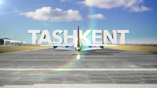 Videohive - Commercial Airplane Landing Capitals And Cities Tashkent - 35938651 - 35938651