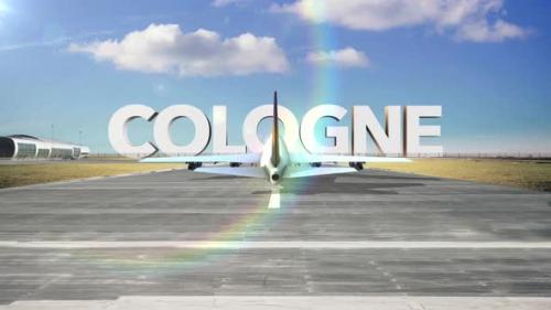 Videohive - Commercial Airplane Landing Capitals And Cities Cologne - 35938657 - 35938657