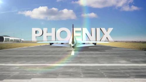 Videohive - Commercial Airplane Landing Capitals And Cities Phoenix - 35938660 - 35938660