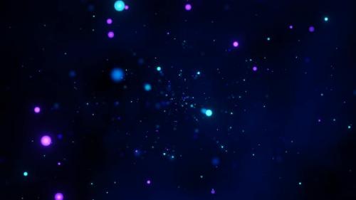 Videohive - Abstract Reverse Motion Neon Flickering Particles On Black Background - 34349655 - 34349655