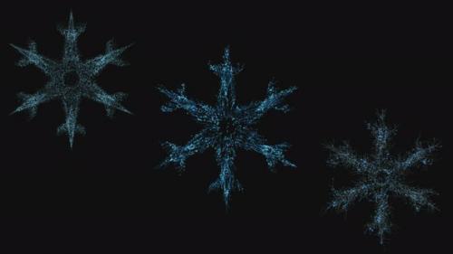 Videohive - Various abstract snowflakes on a transparent background. New year and merry christmas blank net. - 34353027 - 34353027